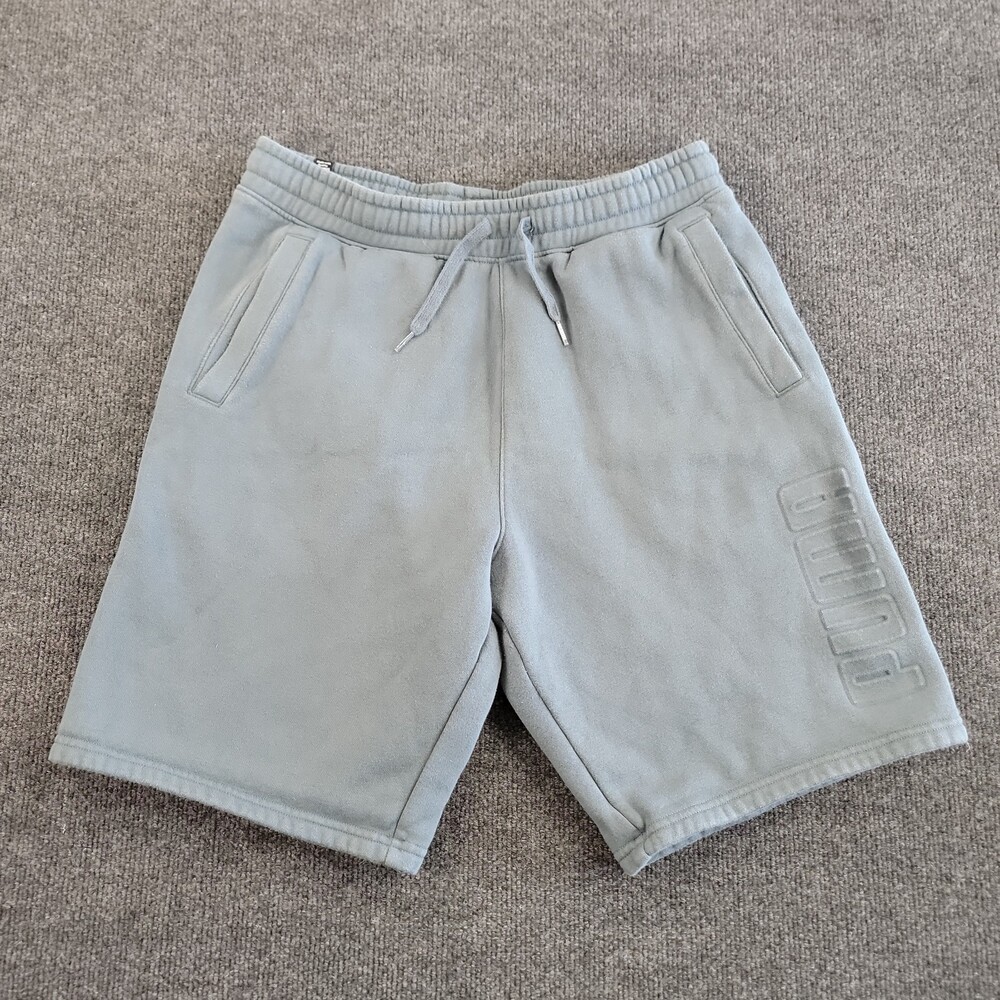 Puma Shorts Mens Medium Gray Athletic Fleece Elastic Waist Pull On